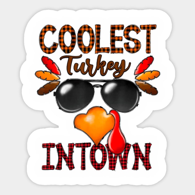 I TEach the cutest turkeys Sticker by logo desang